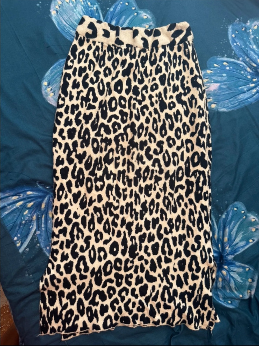Women's Glassworks Leopard Midi sweater Skirt (S)